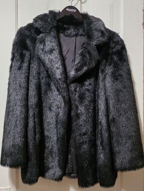 Vintage Black Rabbit Fur Coat
